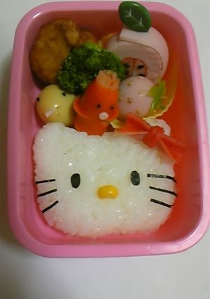A picture of Easy Hello Kitty Character Bento.