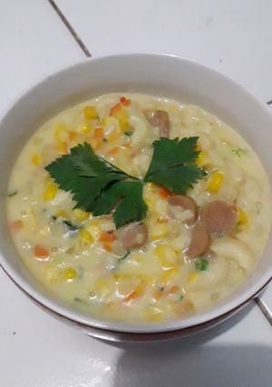 Foto resep Cream Soup Makaroni Jagung
