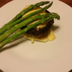 A picture of Mashed potato stuffed portabella.