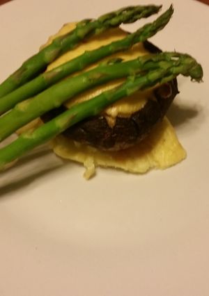 A picture of Mashed potato stuffed portabella.