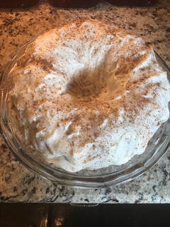 A picture of Butterscotch Spice Cake with Cream Cheese Frosting.