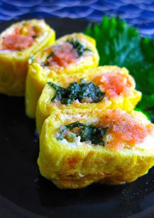 A picture of For Adult Bentos: Mentaiko Tamagoyaki (Rolled Omelette).