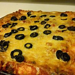 A picture of Easy Peasy Beany Cheesy Enchiladas.