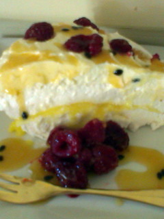 A picture of Choppers Lemon & Passionfruit Kiwi Pavlova w/ Limoncello cream a.