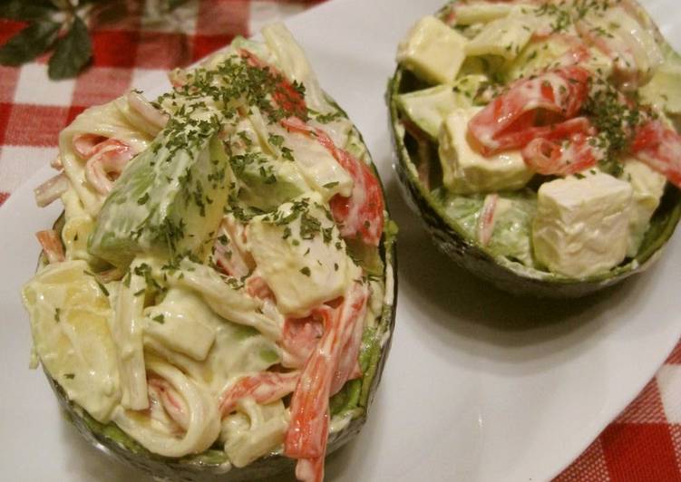 Avocado and Crabstick Mayonnaise Salad