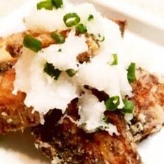 A picture of Yummy~ Amberjack Tatsuta-age with Grated Daikon Radish.