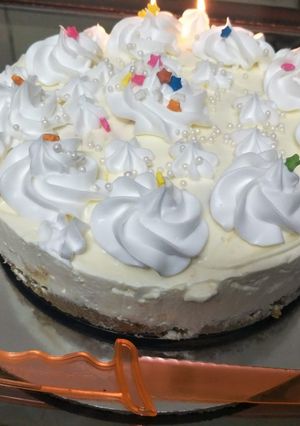 A picture of Mango cheese cake.