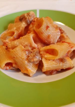 A picture of Baked Pasta with Sausage Ragù.