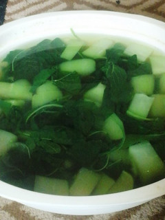 A picture of Spinach Soup (Sayur Bayam).