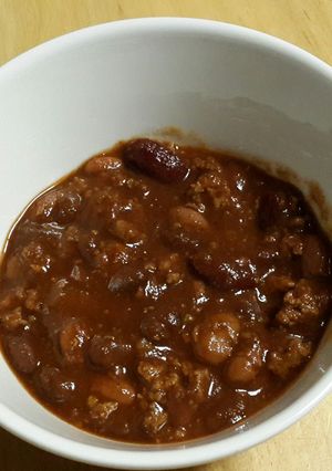 A picture of 3 Bean Turkey Chili "veggie-free".
