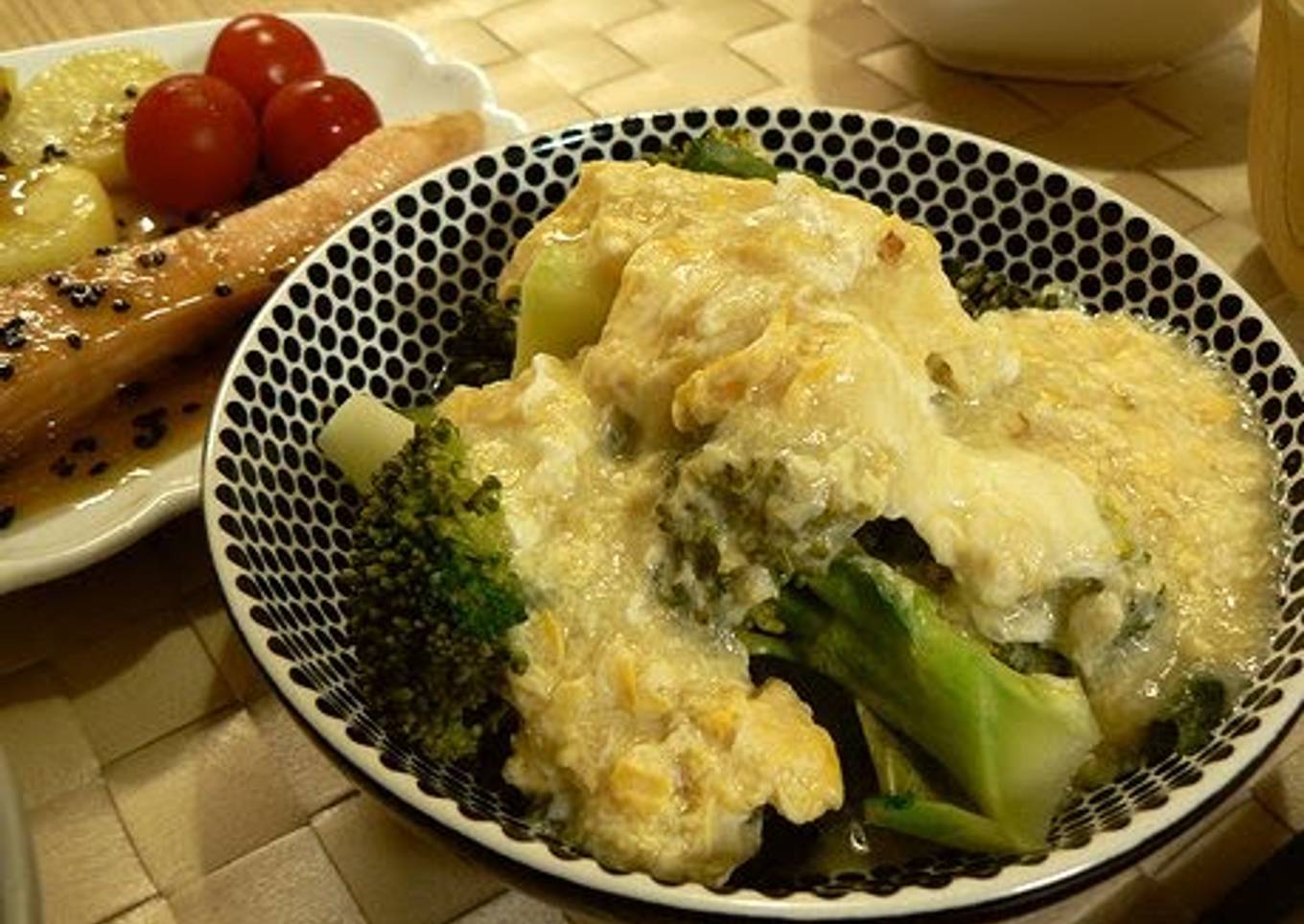 Broccoli with Fluffy Omelette and Ankake Sauce