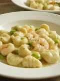 Okara Gnocchi with Prawn and Soy Milk Cream Sauce