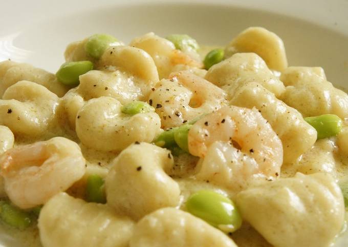 Okara Gnocchi with Prawn and Soy Milk Cream Sauce