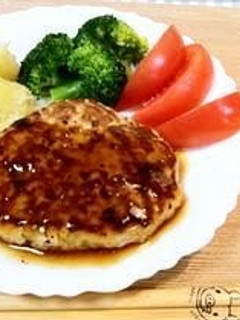 A picture of Soft Tofu Hamburg Steak: Japanese Style.
