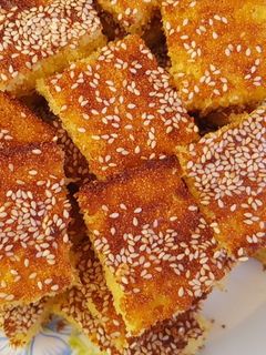 صورة لوصفة بسبوسة بسيطة ورروعة