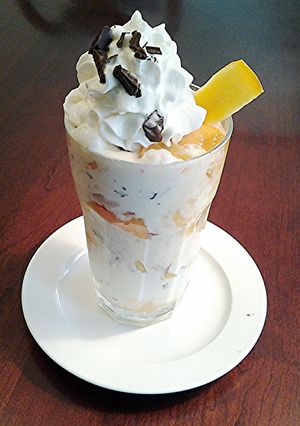 A picture of Fresh Peach Ice Cream Soda.