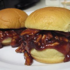 A picture of Spicy Pulled Pork Sandwiches for Impatient People.