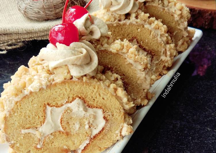 Resep Moka Nougat roll cake yang Enak dan Praktis