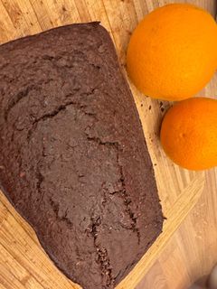 O poză a rețetei Brownie cu ovaz si ciocolata neagra si banane.