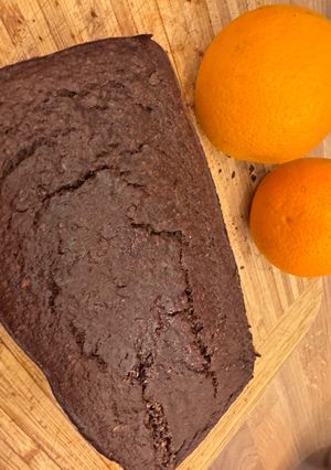 O poză a rețetei Brownie cu ovaz si ciocolata neagra si banane.