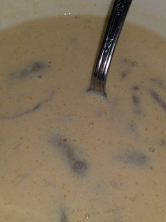 A picture of Cheesy Potato Mushroom Soup.