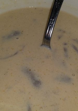 A picture of Cheesy Potato Mushroom Soup.
