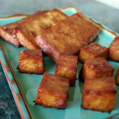 A picture of Marinated Baked Tofu.