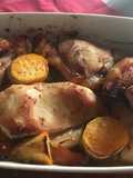 Plato único: Pollo con damascos y camotes