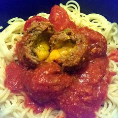 A picture of Sophie's jalapeno cheese filled meatballs.