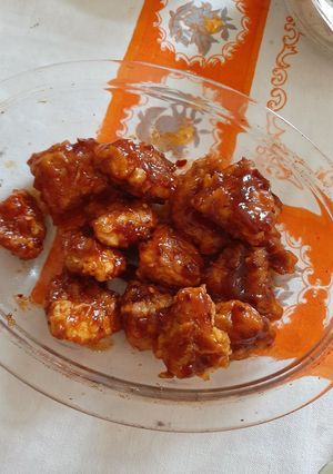 BBQ-s csirkemell tepsis újkrumplival recept fotója