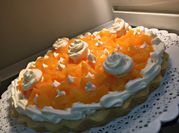 Una foto de tarta de durazno