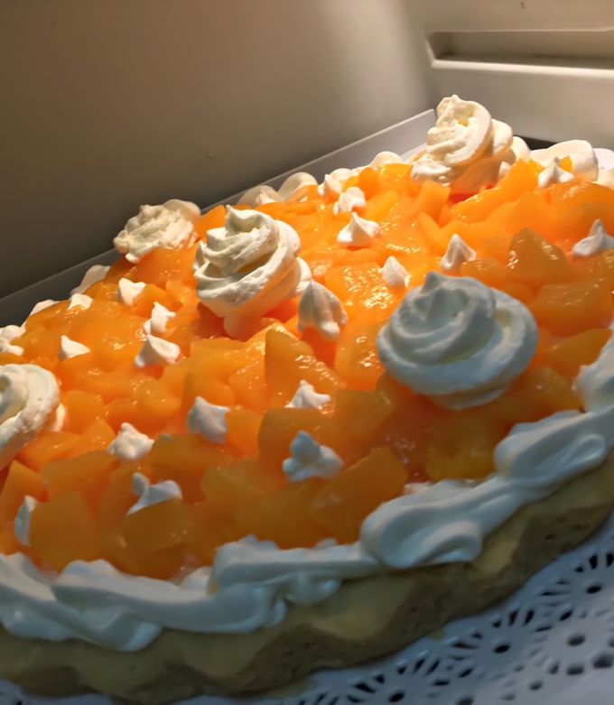 Una foto de Tarta de durazno sin manteca