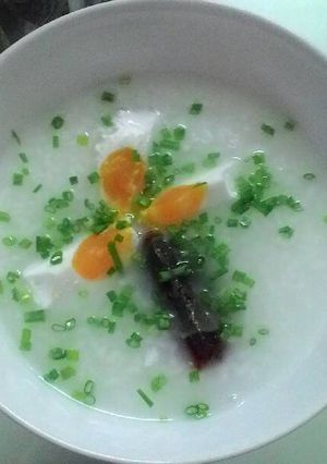 Hình của món Cháo trắng hột vịt muối + bắc thảo.
