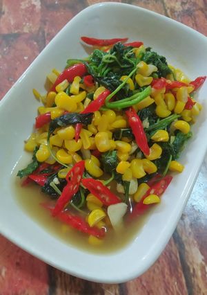 Foto resep Ca Bayam Jagung Manis