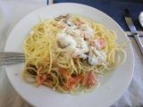 Spaghettis con salmón