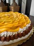 Pavlova de melocoton