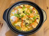 毛豆蝦仁豆腐煲
