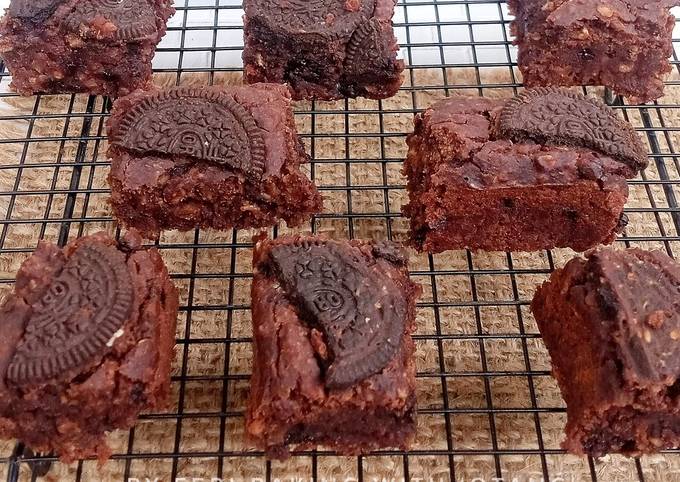 Langkah Mudah untuk Menyiapkan Brownies Oat Kacang Merah, Enak Banget