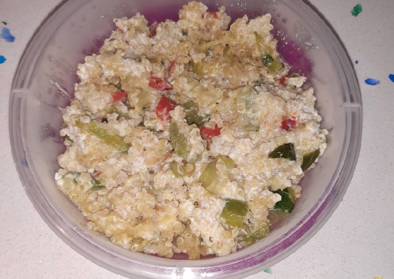 Mi primera quinoa con queso y verduras