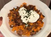 A picture of chorizo pasta