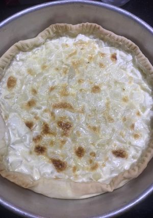 Una foto de Tarta de cebolla y crema