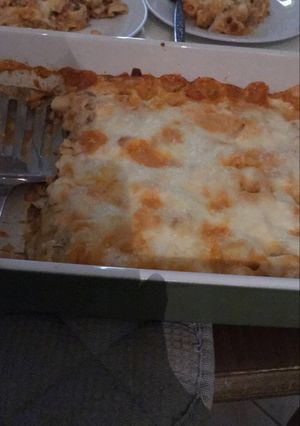 صورة لوصفة مكرونة بالبشاميل بطريقتي السهلة👌😋