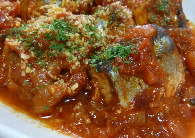 Delicious to the Bones! Pacific Saury in Tomato Sauce Recipe by cookpad ...