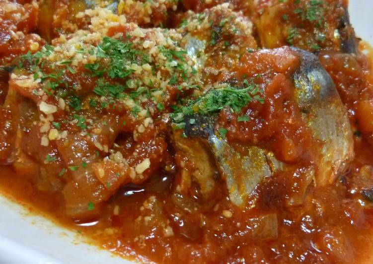 Recipe of Ultimate Delicious to the Bones! Pacific Saury in Tomato Sauce
