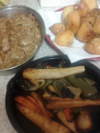 Easy Way Make Tenderloin Pork in Mustard Sauce and Roast Veg the Perfect Delicious