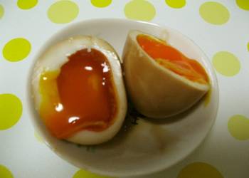 Easiest Way to Prepare Appetizing SoftSet Seasoned Eggs with Okonomiyaki Sauce