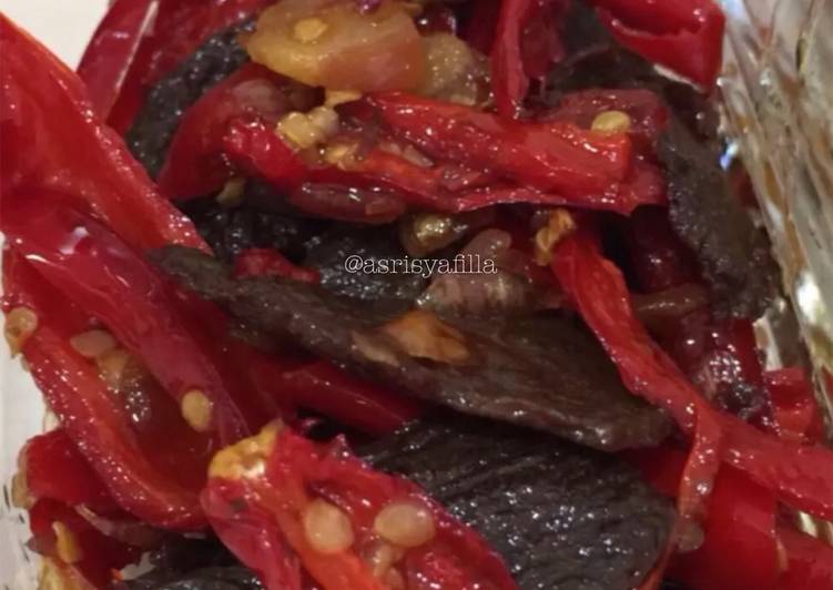 Dendeng kering balado + tips