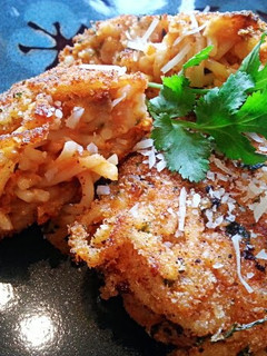 A picture of Ray's Spaghetti Pancakes.