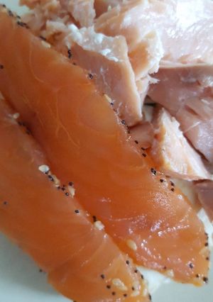 Une photo de Bagel aux deux saumons