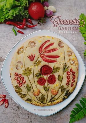 Foto resep Focaccia garden (Focaccia Bread Art)